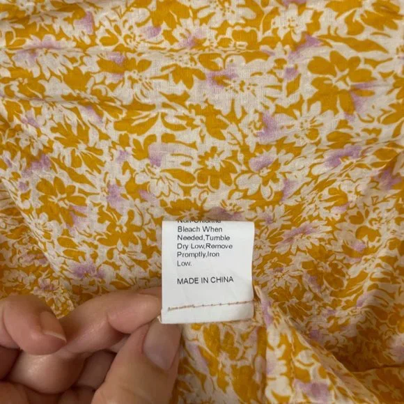 Cider Yellow Floral Cut Out Mini Dress NWT - Picture 8 of 8